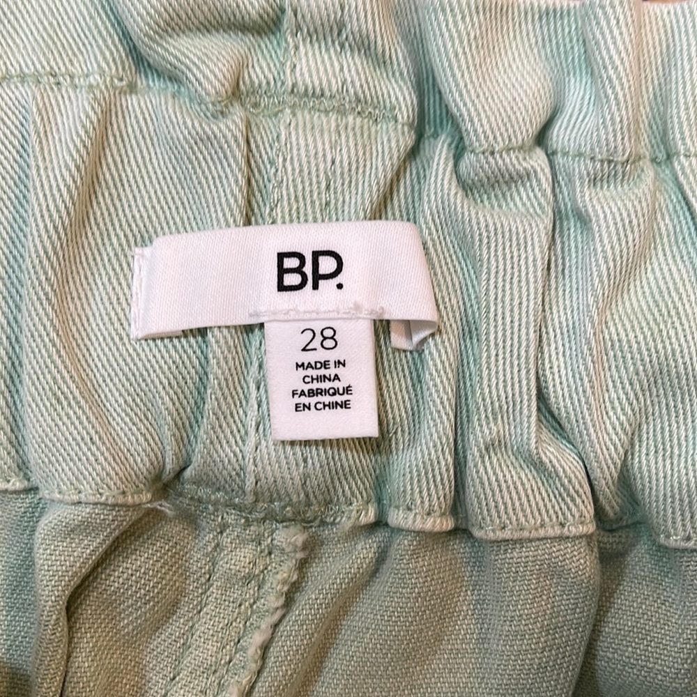 BP Nordstrom Lt Green Paper Bag Wide Leg Denim Pants 28 - Picture 8 of 9